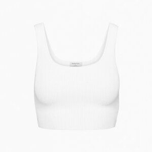 Babaton Sculpt Knit Cropped Tank - White